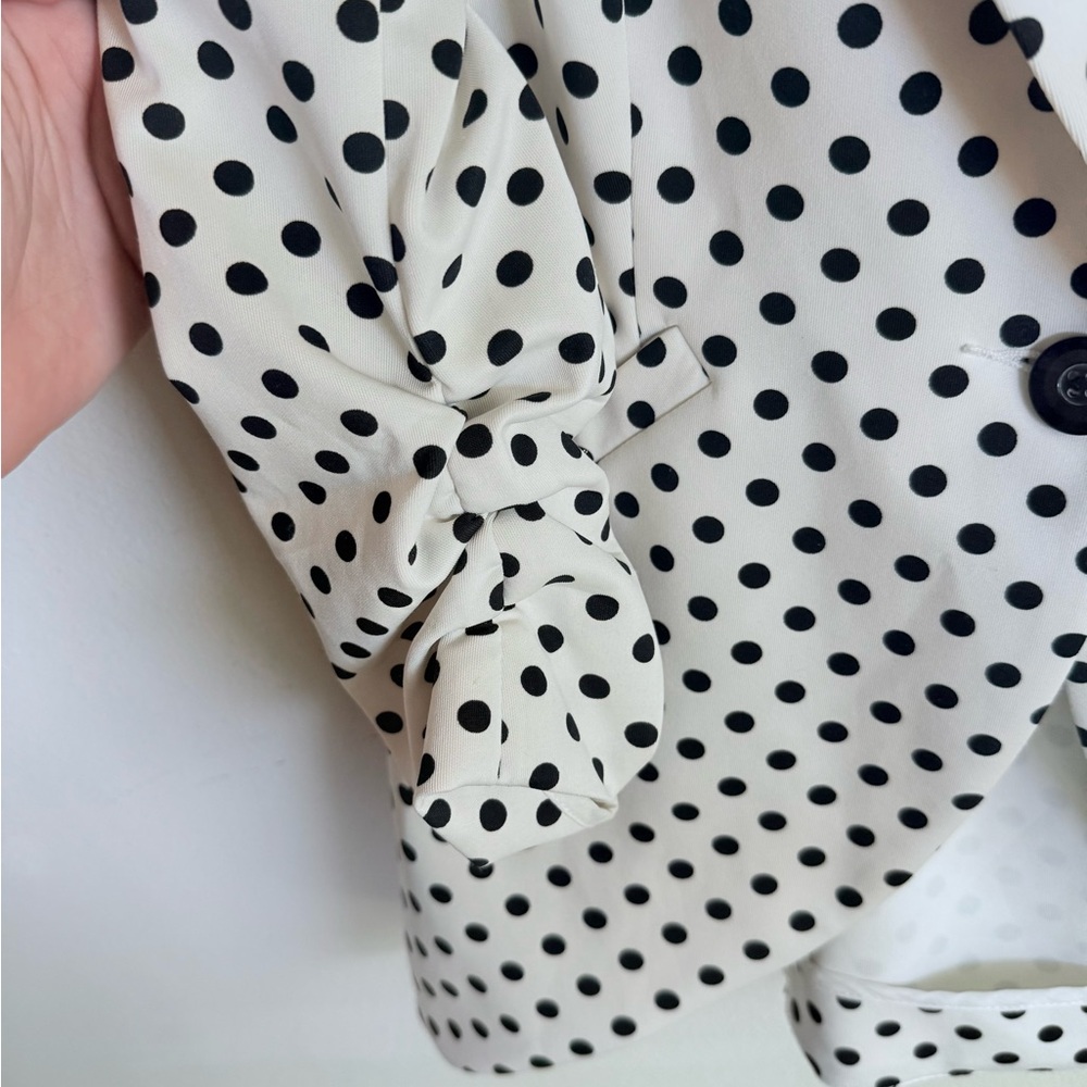Esley Black & White Polka Dot Blazer – Size Large - Picture 5 of 5